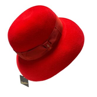 Cappelli Troncarelli Roma - Cappello in feltro Audrey velour by Borsalino-Rosso