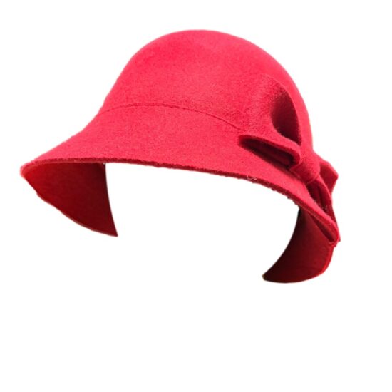 Cappelli Troncarelli Roma – Cappello Cloche Lana by Seeberger-front.rosso
