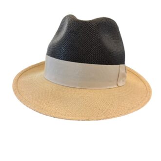 Cappelli Troncarelli Roma - Cappello Panama Quito Bicolore by Borsalino-frontale