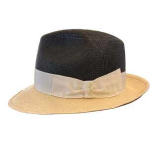 Cappelli Troncarelli Roma - Cappello Panama Quito Bicolore by Borsalino-laterale